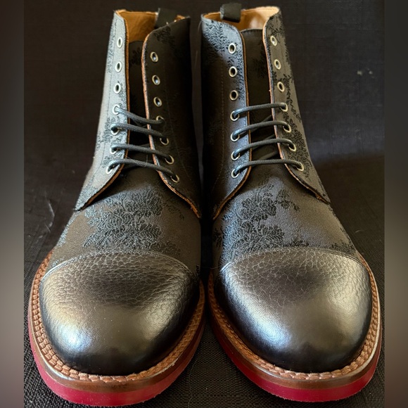 Men’s Black Floral Taft Boots Size 40 EU - Picture 2 of 5